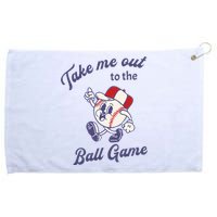 Take Me Out To The Baseball Ball Game Softball Vintage Grommeted Golf Towel