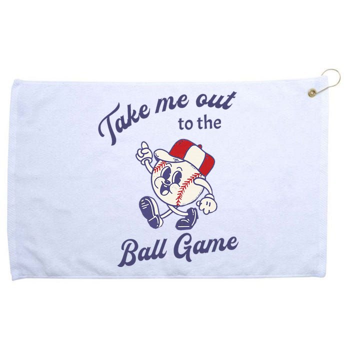 Take Me Out To The Baseball Ball Game Softball Vintage Grommeted Golf Towel