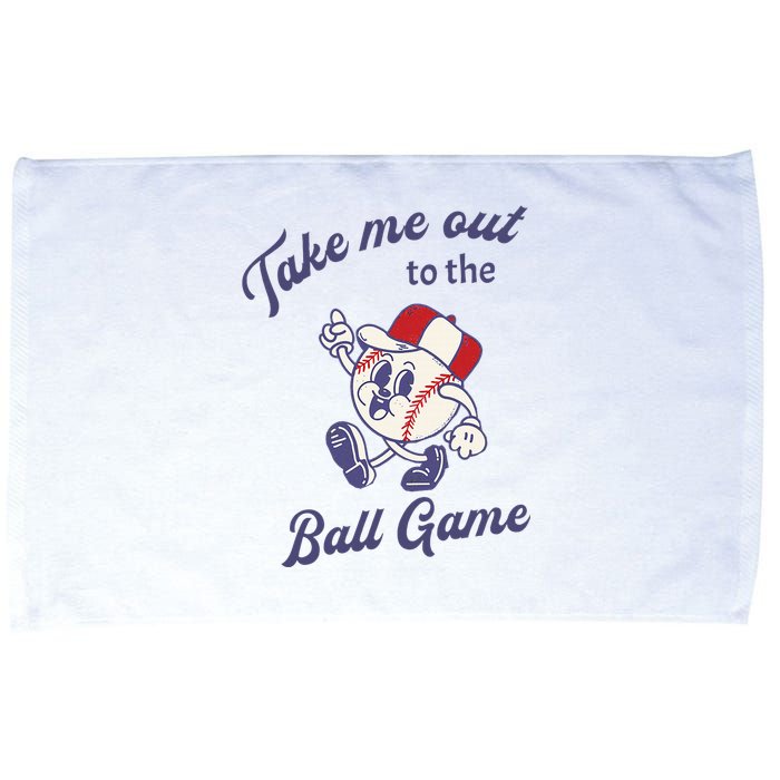 Take Me Out To The Baseball Ball Game Softball Vintage Microfiber Hand Towel