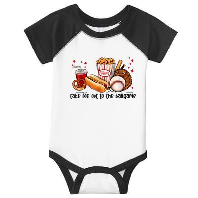 Take Me Out To The Ball Game Baseball Player Fans Lover Infant Baby Jersey Bodysuit