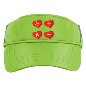 Teacher Math Operations Hearts School ValentineS Day Adult Drive Performance Visor