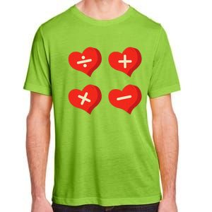 Teacher Math Operations Hearts School ValentineS Day Adult ChromaSoft Performance T-Shirt