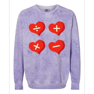 Teacher Math Operations Hearts School ValentineS Day Colorblast Crewneck Sweatshirt