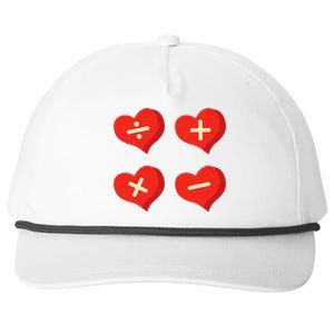 Teacher Math Operations Hearts School ValentineS Day Snapback Five-Panel Rope Hat