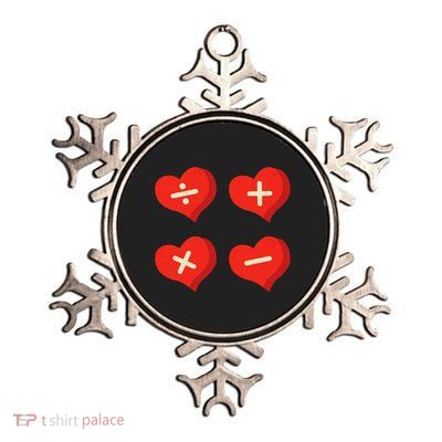Teacher Math Operations Hearts School ValentineS Day Metallic Star Ornament