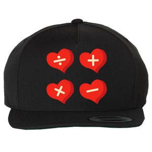 Teacher Math Operations Hearts School ValentineS Day Wool Snapback Cap