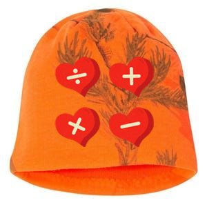 Teacher Math Operations Hearts School ValentineS Day Kati - Camo Knit Beanie