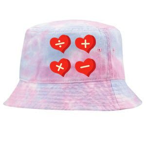 Teacher Math Operations Hearts School ValentineS Day Tie-Dyed Bucket Hat