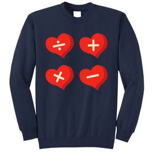 Teacher Math Operations Hearts School ValentineS Day Tall Sweatshirt