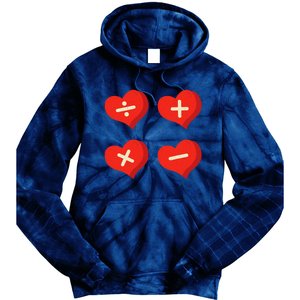 Teacher Math Operations Hearts School ValentineS Day Tie Dye Hoodie