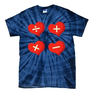 Teacher Math Operations Hearts School ValentineS Day Tie-Dye T-Shirt