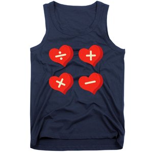 Teacher Math Operations Hearts School ValentineS Day Tank Top