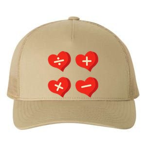 Teacher Math Operations Hearts School ValentineS Day Yupoong Adult 5-Panel Trucker Hat