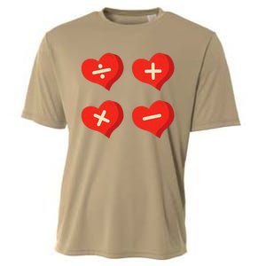 Teacher Math Operations Hearts School ValentineS Day Cooling Performance Crew T-Shirt