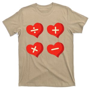 Teacher Math Operations Hearts School ValentineS Day T-Shirt