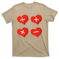 Teacher Math Operations Hearts School ValentineS Day T-Shirt