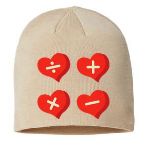 Teacher Math Operations Hearts School ValentineS Day Sustainable Beanie