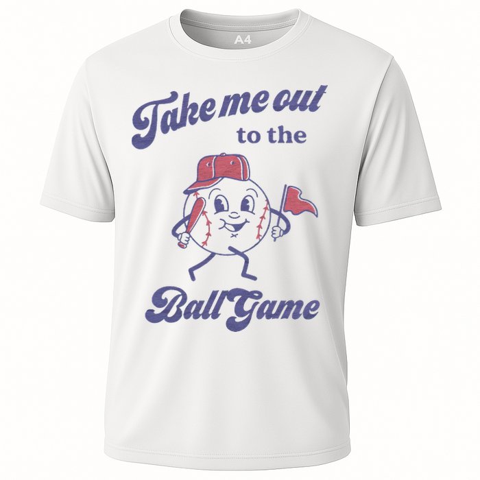 Take Me Out To The Ball Game Baseball Softball Cooling Performance Crew T-Shirt