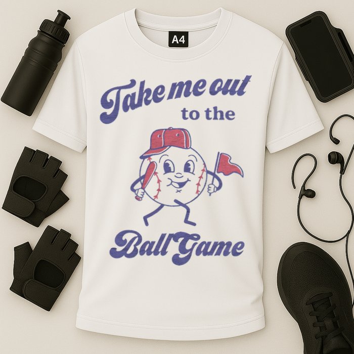Take Me Out To The Ball Game Baseball Softball Cooling Performance Crew T-Shirt