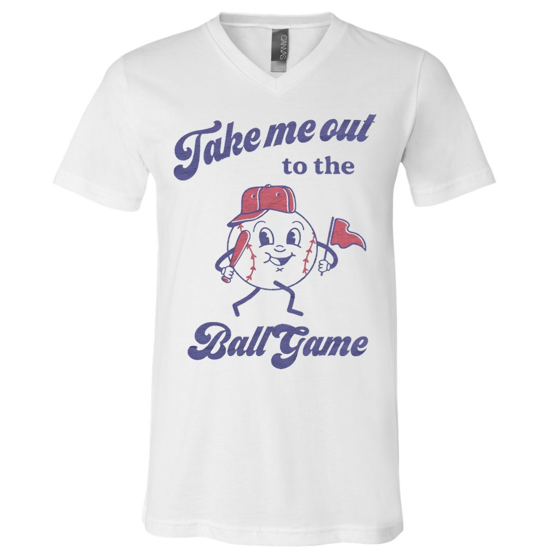 Take Me Out To The Ball Game Baseball Softball V-Neck T-Shirt
