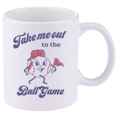 Take Me Out To The Ball Game Baseball Softball 11oz C Handle Ceramic Mug