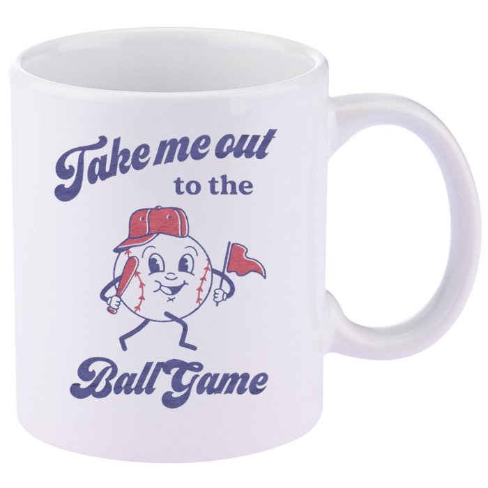 Take Me Out To The Ball Game Baseball Softball 11oz C Handle Ceramic Mug