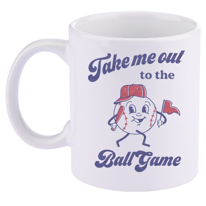 Take Me Out To The Ball Game Baseball Softball 11oz C Handle Ceramic Mug