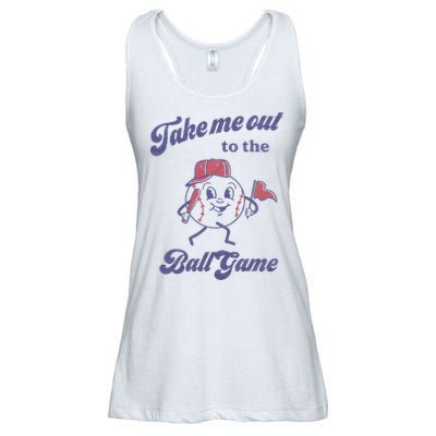 Take Me Out To The Ball Game Baseball Softball Ladies Essential Flowy Tank