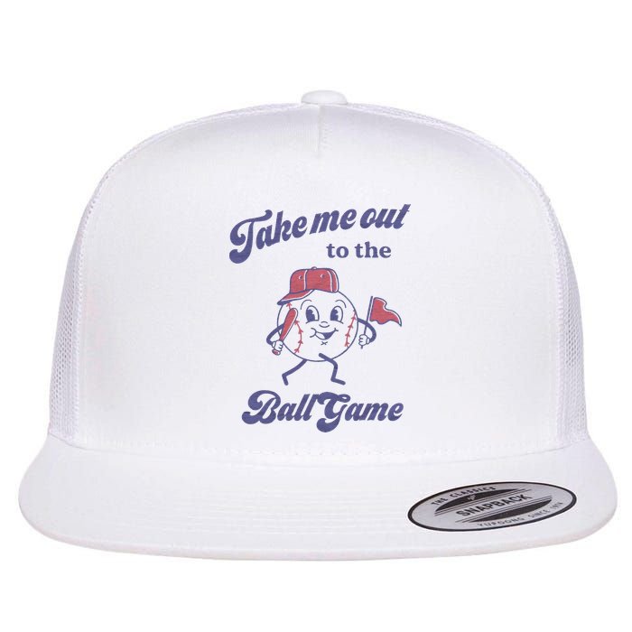 Take Me Out To The Ball Game Baseball Softball Flat Bill Trucker Hat