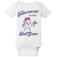 Take Me Out To The Ball Game Baseball Softball Baby Bodysuit