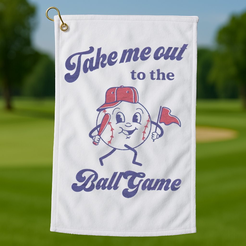 Take Me Out To The Ball Game Baseball Softball Golf Towel