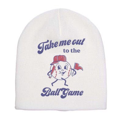 Take Me Out To The Ball Game Baseball Softball Short Acrylic Beanie
