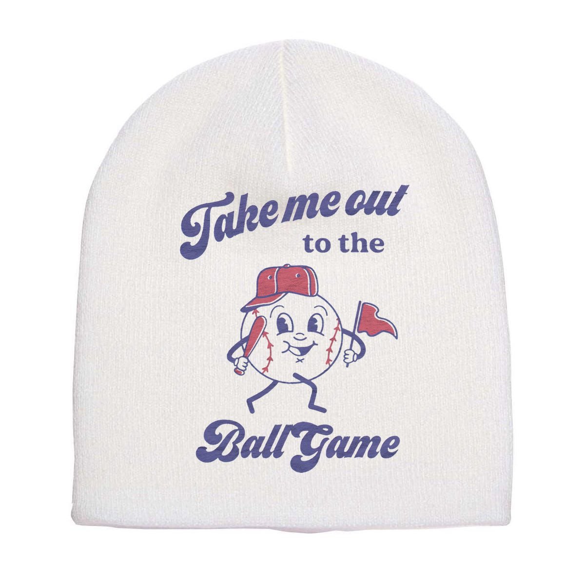 Take Me Out To The Ball Game Baseball Softball Short Acrylic Beanie