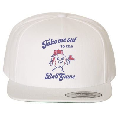 Take Me Out To The Ball Game Baseball Softball Wool Snapback Cap