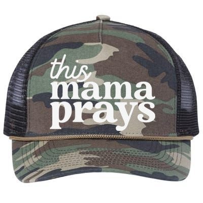 This Mama Prays Christian Mommy Faith Mother's Day Retro Rope Trucker Hat Cap