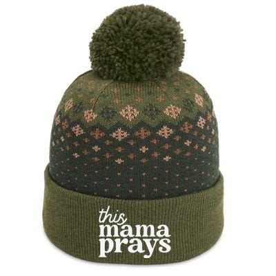 This Mama Prays Christian Mommy Faith Mother's Day The Baniff Cuffed Pom Beanie