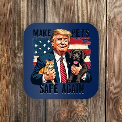 Trump Make Pets Safe Again Funny Save Our Pets Vote Trump Coaster