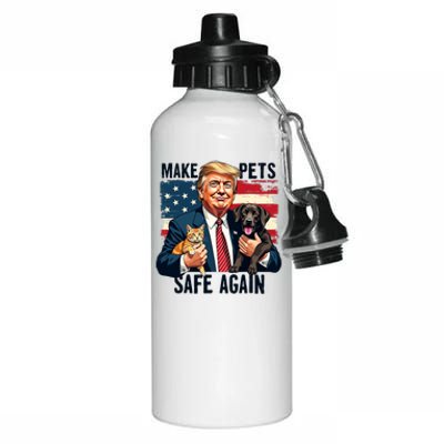 Trump Make Pets Safe Again Funny Save Our Pets Vote Trump Aluminum Water Bottle