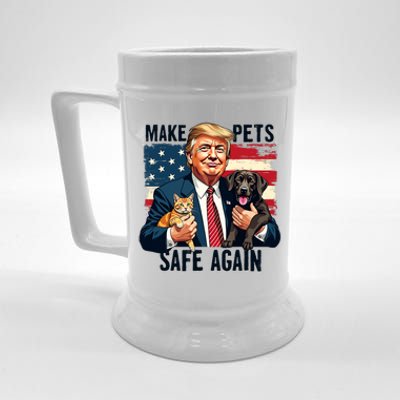 Trump Make Pets Safe Again Funny Save Our Pets Vote Trump Beer Stein