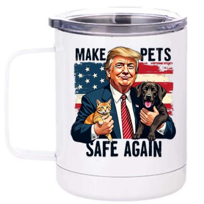 Trump Make Pets Safe Again Funny Save Our Pets Vote Trump 12 oz Stainless Steel Tumbler Cup