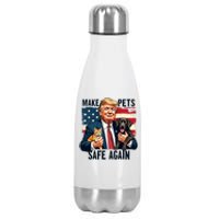 Trump Make Pets Safe Again Funny Save Our Pets Vote Trump Stainless Steel Insulated Water Bottle