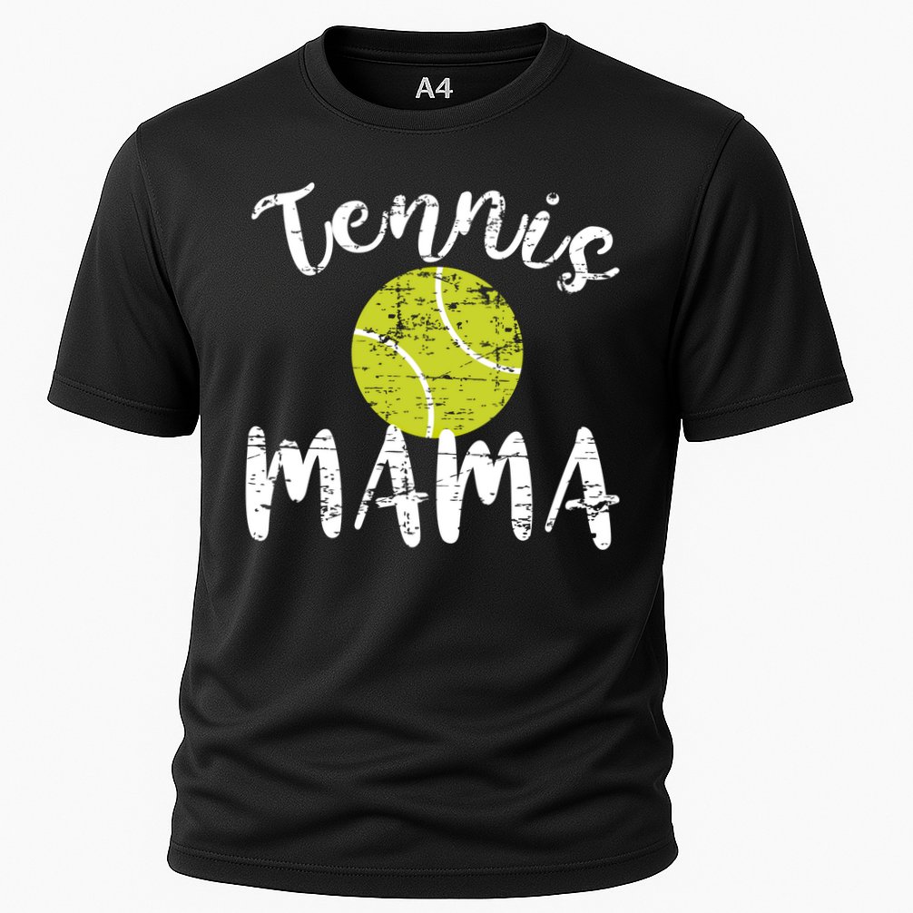 Tennis Mama Proud Mom Tennis Player Retro Distressed Great Gift Cooling Performance Crew T-Shirt