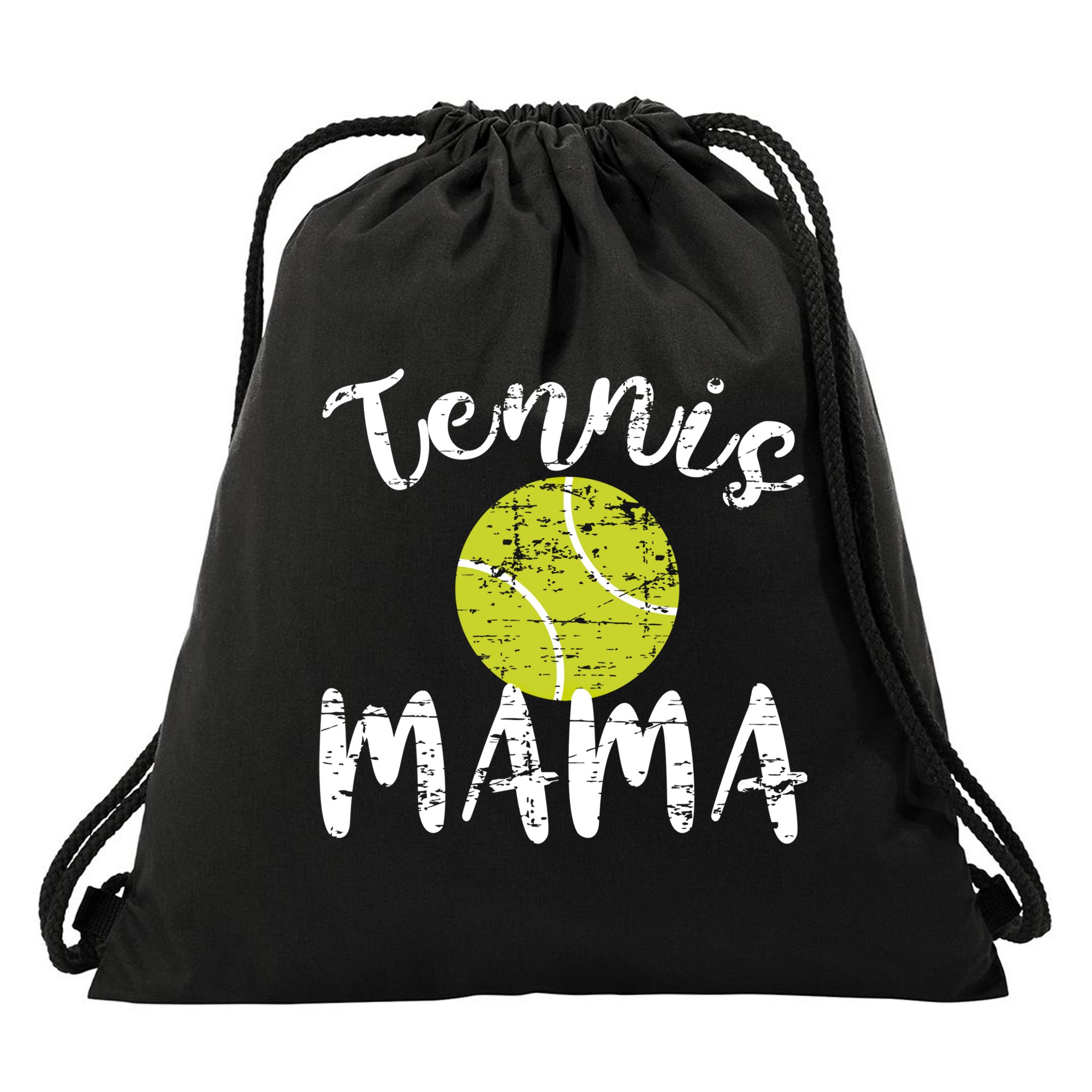 Tennis Mama Proud Mom Tennis Player Retro Distressed Great Gift Drawstring Bag