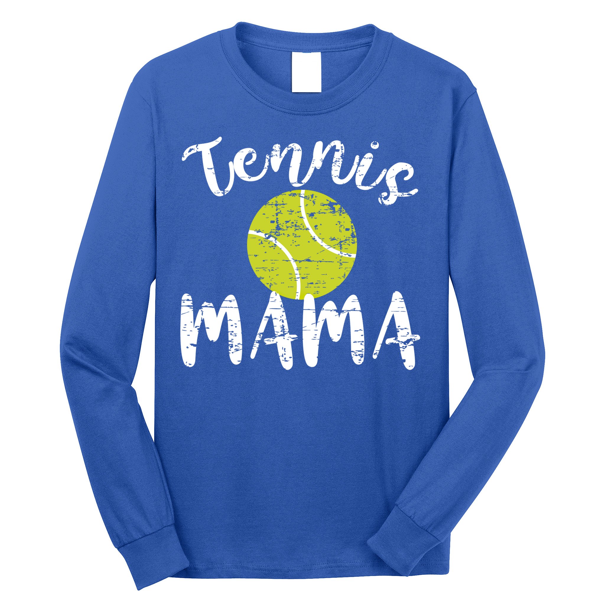 Tennis Mama Proud Mom Tennis Player Retro Distressed Great Gift Long Sleeve Shirt