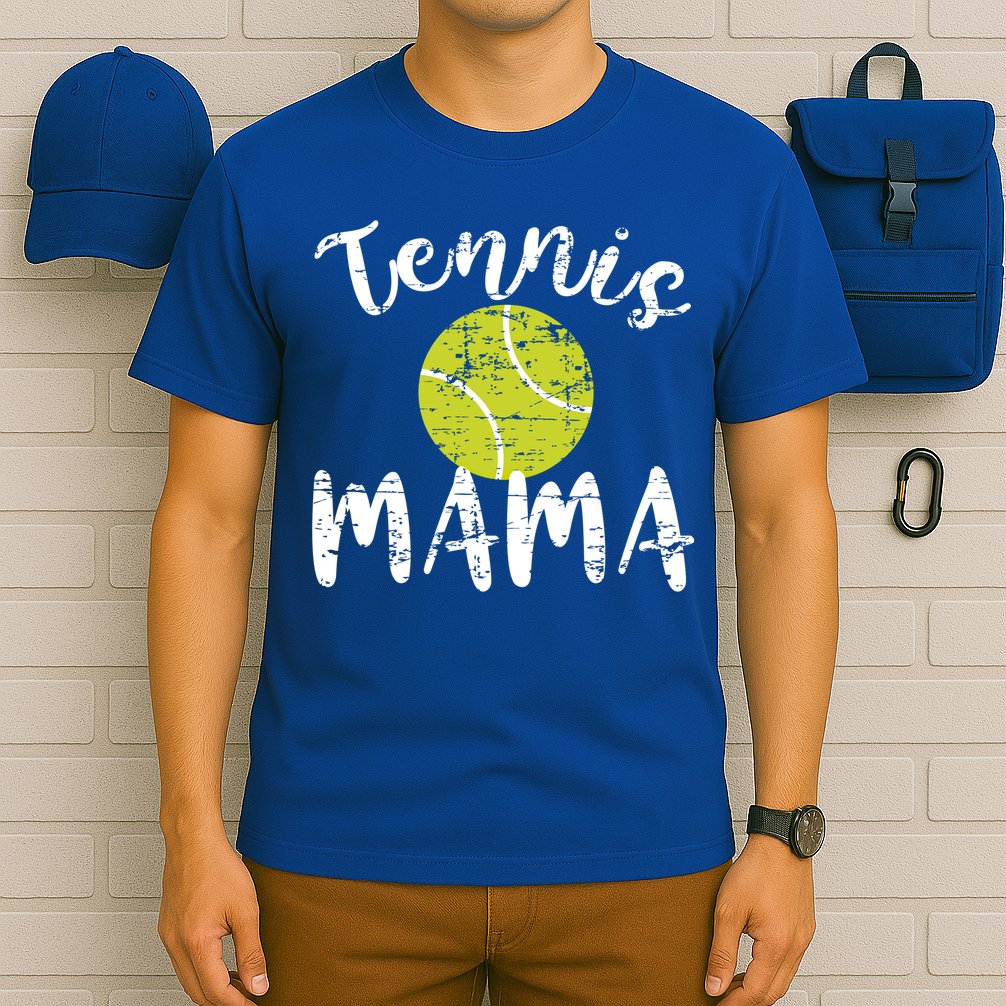Tennis Mama Proud Mom Tennis Player Retro Distressed Great Gift T-Shirt