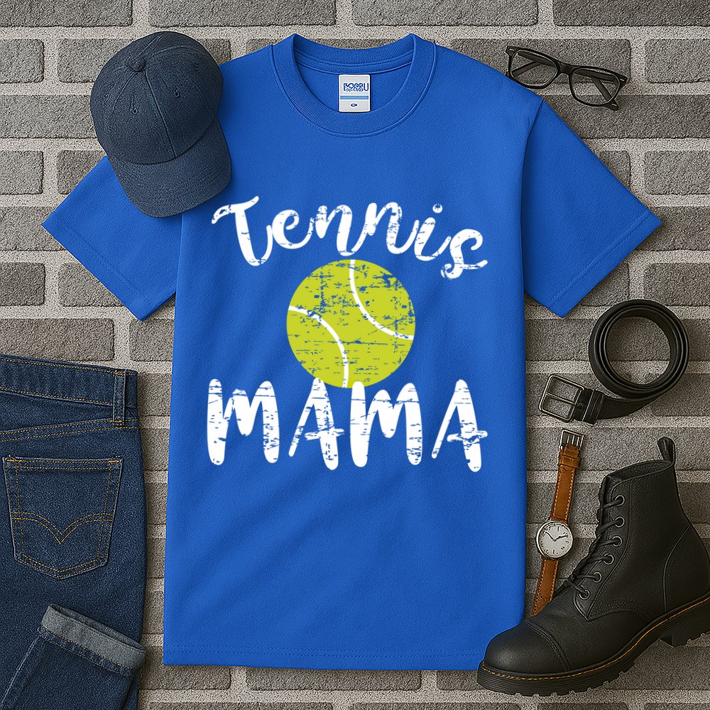 Tennis Mama Proud Mom Tennis Player Retro Distressed Great Gift Tall T-Shirt