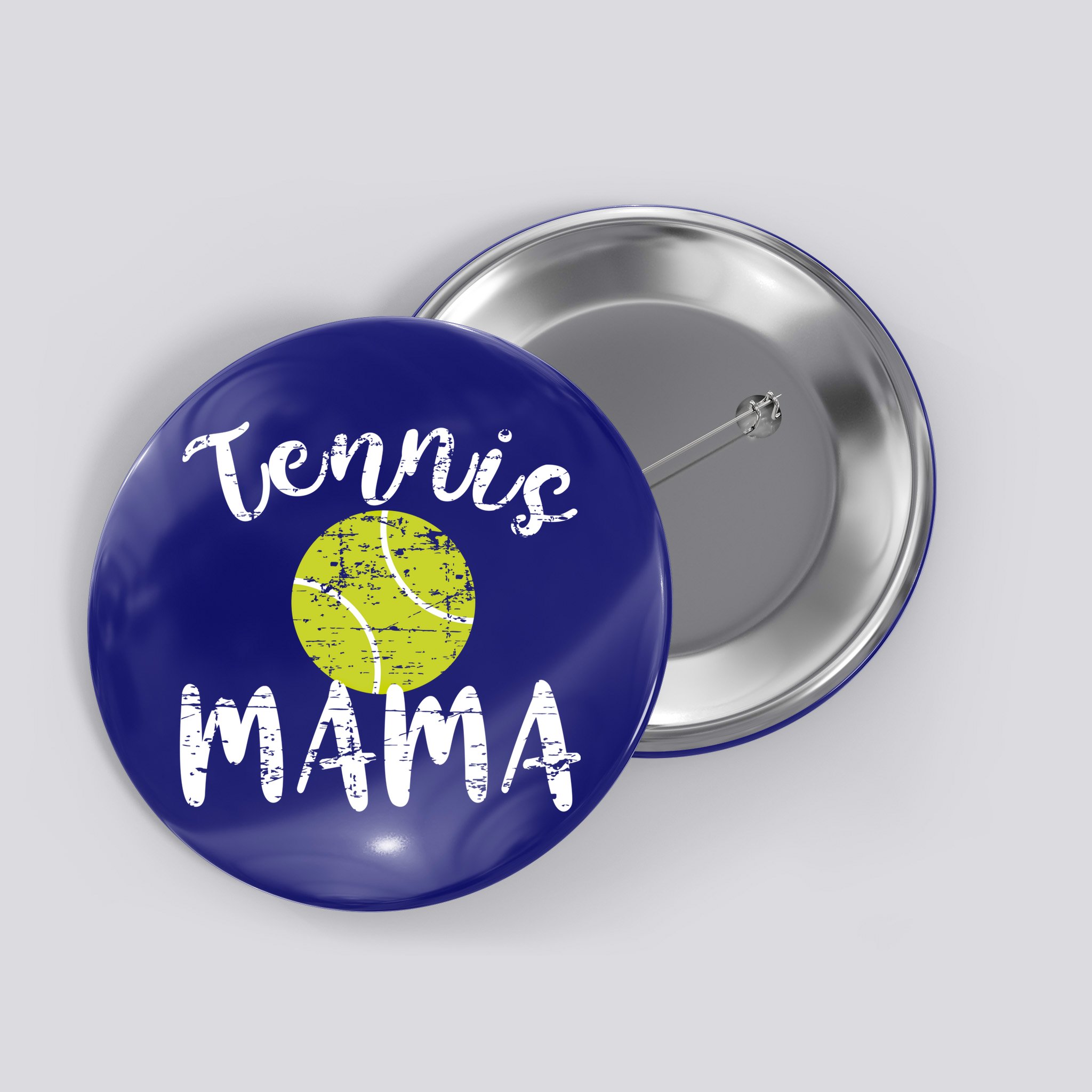Tennis Mama Proud Mom Tennis Player Retro Distressed Great Gift Button