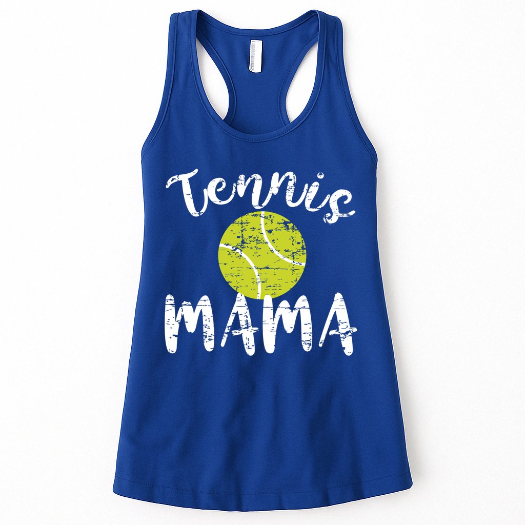 Tennis Mama Proud Mom Tennis Player Retro Distressed Great Gift Womens Tank Top