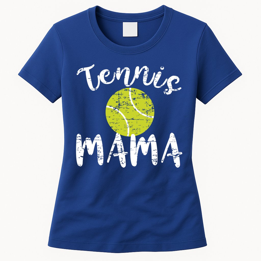 Tennis Mama Proud Mom Tennis Player Retro Distressed Great Gift Womens T-Shirt