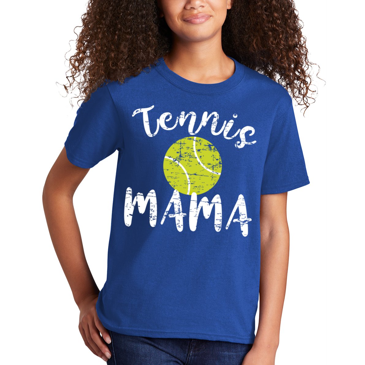 Tennis Mama Proud Mom Tennis Player Retro Distressed Great Gift Kids T-Shirt